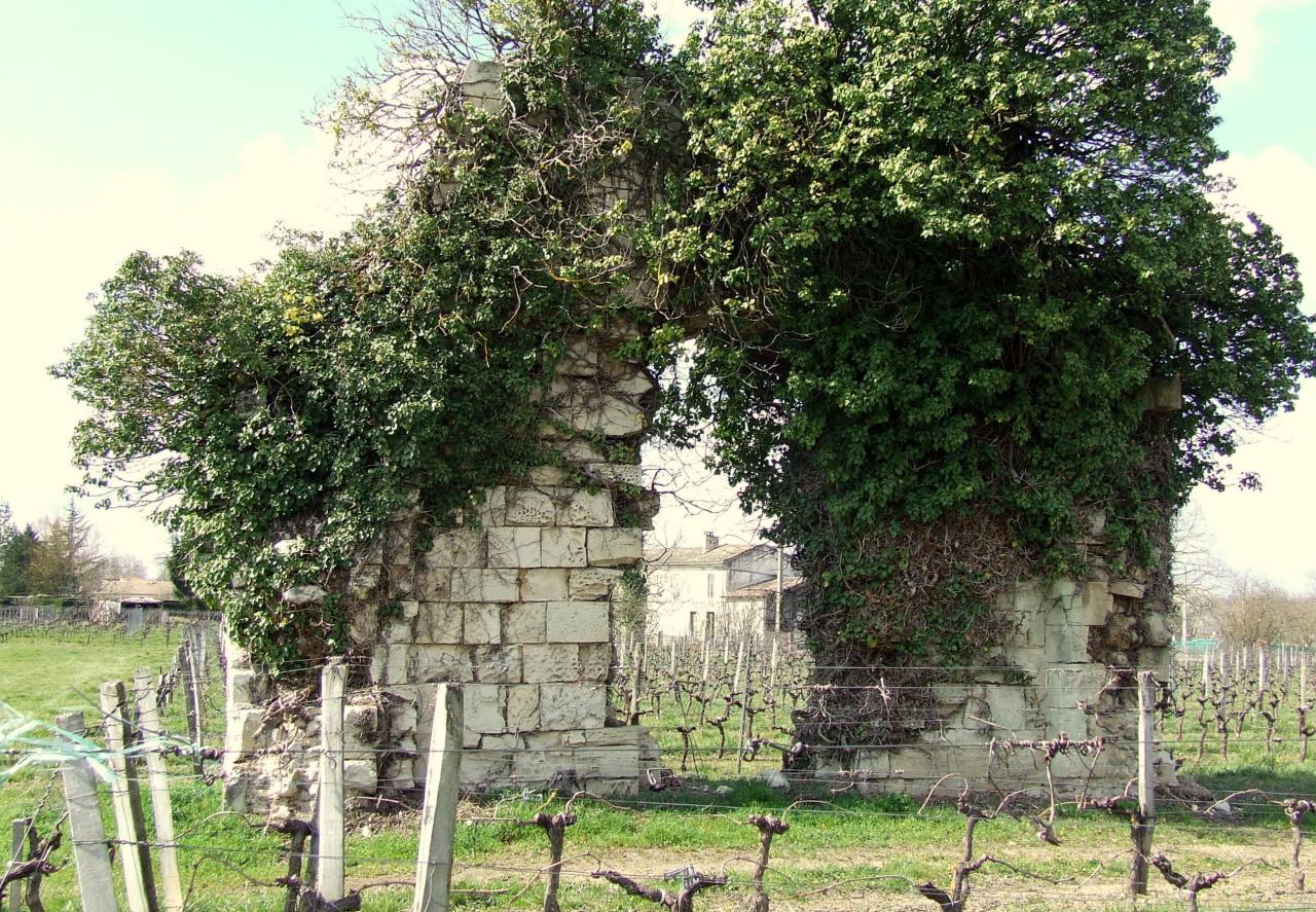 Galgon, les vestiges de l'église des Templiers, au lieu-dit Fougères