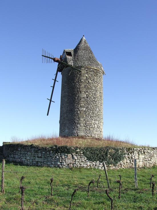 Saint-Aubin-de-Branne, le moulin à vent Lescour.