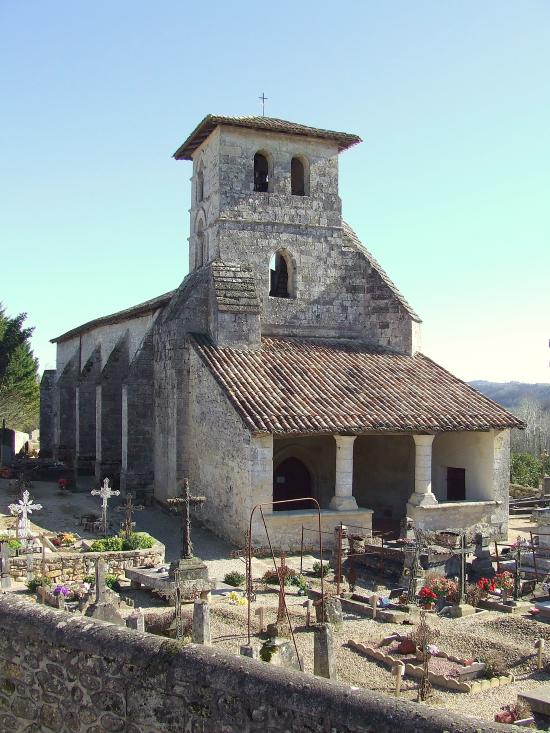 Saint-Aubin-de-Branne, l'église Saint-Aubin.